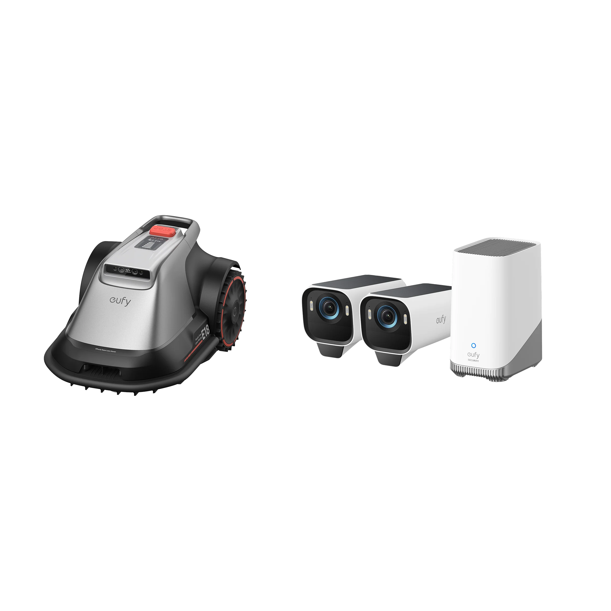 eufy Robotgrasmaaier E15 + eufyCam S3 Pro 2-Cam Set